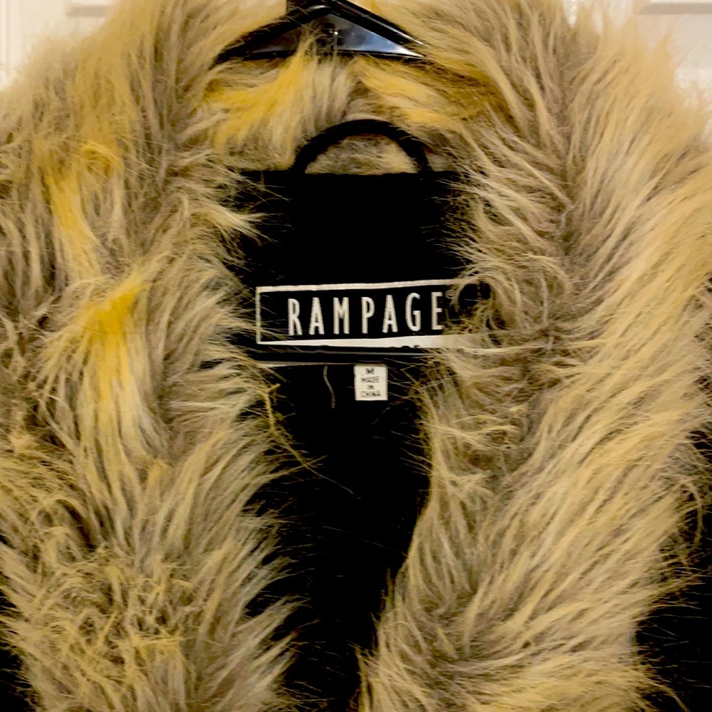 Fun faux fur trimmed coat